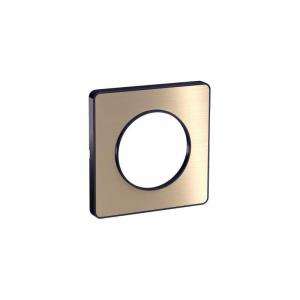 ODACE TOUCH PLAQUE BRONZE BROSSÉ AVEC LISERÉ ANTHRACITE 1 POSTE SCHNEIDER S540802L