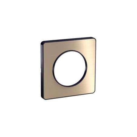 ODACE TOUCH PLAQUE BRONZE BROSSÉ AVEC LISERÉ ANTHRACITE 1 POSTE SCHNEIDER S540802L