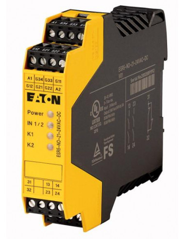 Modules de sécurité arrêt d'urgence 24VDC/AC 2 circuits de validation 000118700 EATON ESR5 NO 21 24VAC DC
