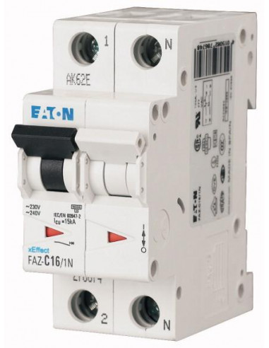 Disjoncteur modulaire 10A 1Np courbe C 6kA 000239060 EATON FAZ6 C10/1N