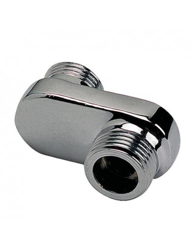 RACCORD LAITON CHROME CONTRE COUDE EXTRA PLAT EXCENTRE 25 - DOUBLE MALE