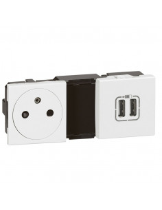 MOSAIC PRISE COMBINEE USB/2P+T LEGRAND 077595