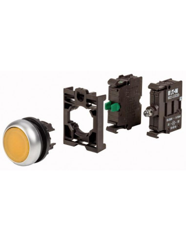 Bouton poussoir lumineux appareil complet 000132616 EATON M22 DL Y K10LED230 BVP