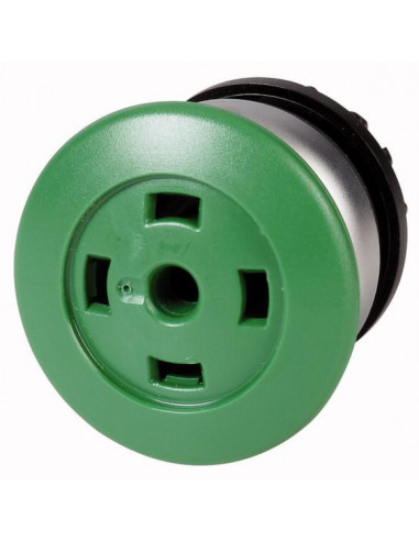 Bouton-poussoir ' coup de poing ' vert sans étiquette à accrochage EATON M22-DRP-G-X