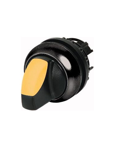Commutateur rotatif lumineux 2 positions jaune à accrochage EATON M22S-WRLK-Y
