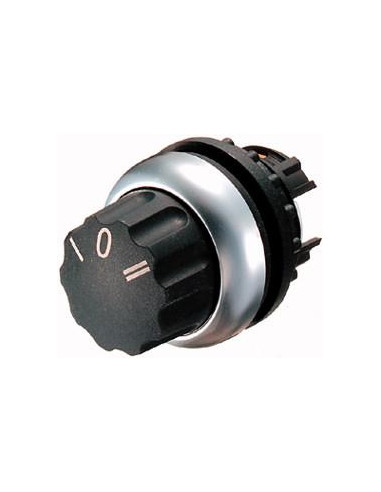Commutateur rotatif 3 positions noir I 0 II à accrochage EATON M22-WR3