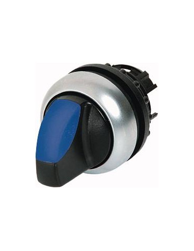 Commutateur rotatif lumineux 2 positions bleu à accrochage EATON M22-WRLK-B