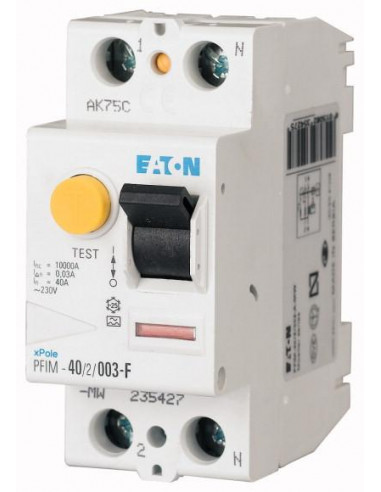 Interrupteur différentiel 25A 2p 30mA type G/F 000187449 EATON PFIM-25/2/003-G/F