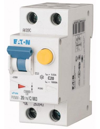 Disj. diff. PKNM 1P+N 20A 300mA/cbe C/AC 000236247 EATON PKNM-20/1N/C/03-MW