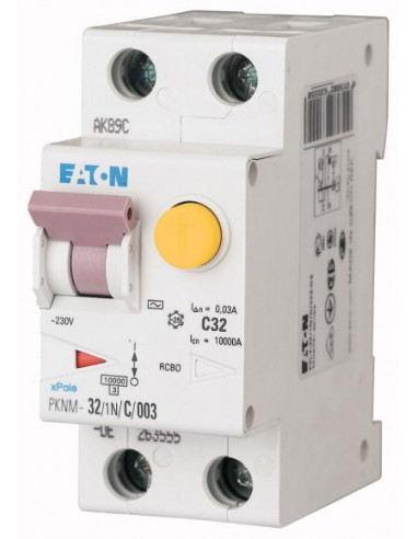Disj. diff. PKNM 1P+N 32A 30mA/cbe C/AC 000236305 EATON PKNM-32/1N/C/003-MW