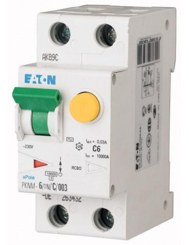 Disj. diff. PKNM 1P+N 6A 300mA/cbe C/AC 000236019 EATON PKNM-6/1N/C/03-MW