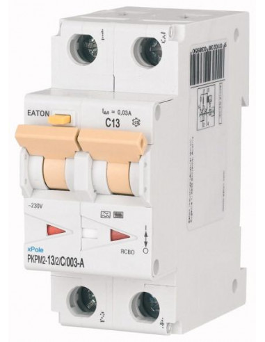Disj. diff. 2X13A 30mA 10kA type A/ cbe C 000108110 EATON PKPM2-13/2/C/003-A