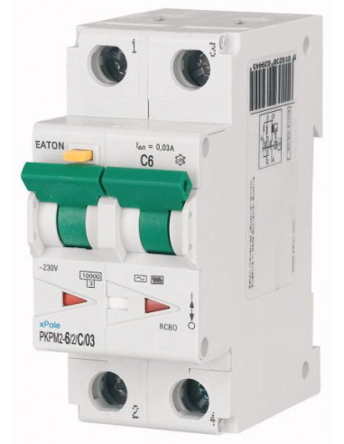 Disj. diff. 2X6A 300mA type AC/ cbe C 000111627 EATON PKPM2-6/2/C/03