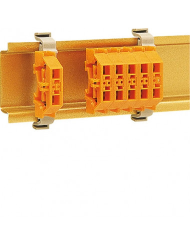 Mini Borne sur rail DIN 2,5mm² 24A/300V sans base de montage Orange HAGER K89300