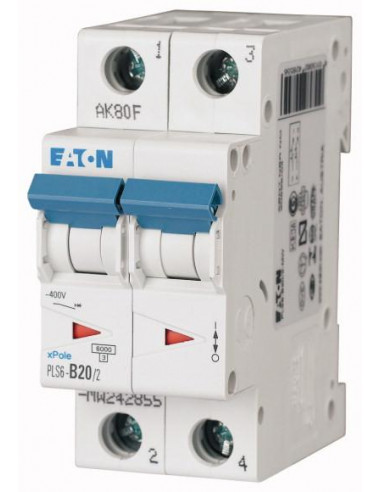 Disj. PLS 2X20A 6kA (EN 60898) cbe C 000242881 EATON PLS6-C20/2-MW