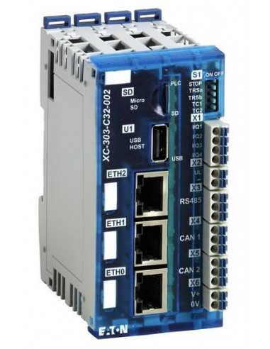 API XC303 CODESYS 3 SD USB 3x Ethernet 2x CAN RS485 4 e/s numériques 000191080 EATON XC 303 C32 002