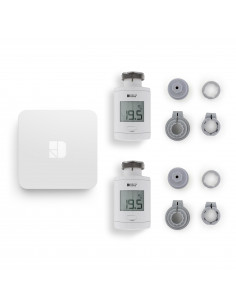 2 têtes thermostatiques intelligentes avec accessoires Pack TRV 1.0 connecté DELTA DORE 6050664