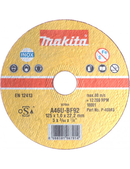 Lot de 25 Disques à tronçonner métal et inox pour meuleuses MAKITA B-46931-25