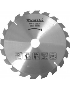 Lame carbure bois standard pour scies circulaires 165/20/24 MAKITA D-03333