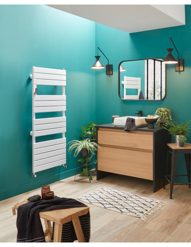 Radiateur sèche-serviettes Adélis eau chaude racc. collecteurs 685W blc brillant ATLANTIC 861949