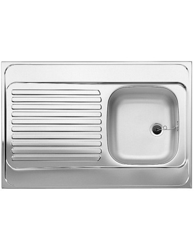 EVIER Inox 18/10 à poser 120X60 cm 2 cuves 1 égouttoir avec son vidage BLANCO FRANCE 519428