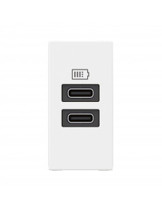 Prise 2 USB Type-C Mosaic 3A 15W pour boite de sol, bloc bureau et goulotte 1 module blanc LEGRAND 077680L