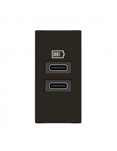 Chargeur 2 USB Type-C Mosaic 2 modules noir pour support LCM LEGRAND 077682L