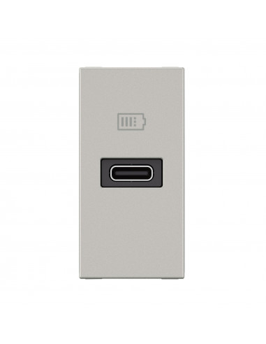 Chargeur USB Type-C Power Delivery Mosaic 1 module alu pour support LCM LEGRAND 077691L