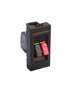 Prise haut-parleur Mosaic 1 module avec bornier 4mm² pour liaison audio stéréo de haut-parleur noir mat LEGRAND 079550L