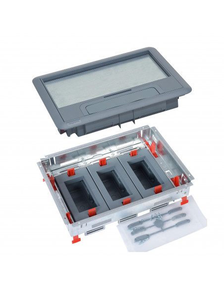 Kit boîte de sol complet supports horizontaux 12 modules tous types de sol LEGRAND 088009