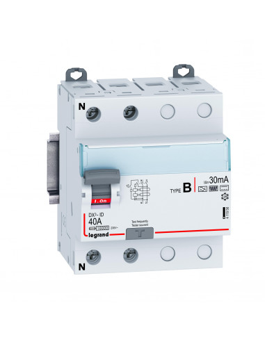 Interrupteur différentiel DX³-ID vis 2P 40A TypeB 30mA 4 modules LEGRAND 411956
