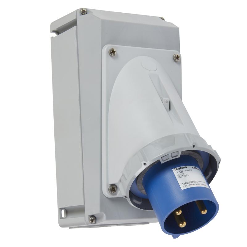 SOCLE CON. 63A 2P+T 230V IP67 LEGRAND 555514