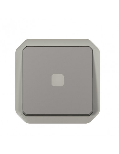 Interrupteur temporisé lumineux sans neutre étanche Plexo 230V 50Hz à 60Hz IP55 IK05 avec enjoliveur finition gris LEGRAND 06950