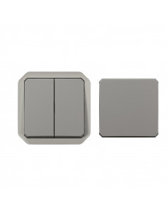 Transformeur étanche réversible pour réaliser 5 fonctions Plexo IP55 IK08 avec enjoliveur finition gris LEGRAND 069506L