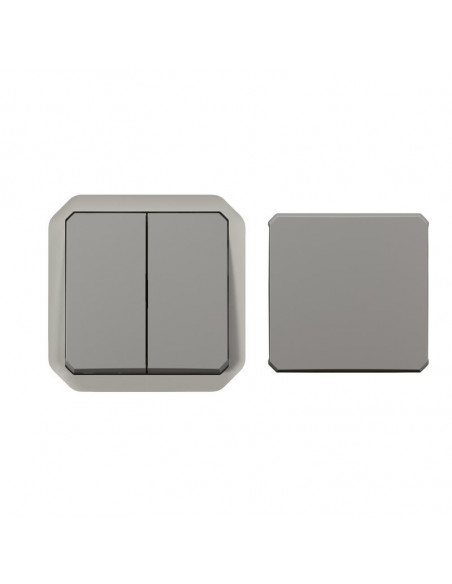 Transformeur étanche réversible pour réaliser 5 fonctions Plexo IP55 IK08 avec enjoliveur finition gris LEGRAND 069506L