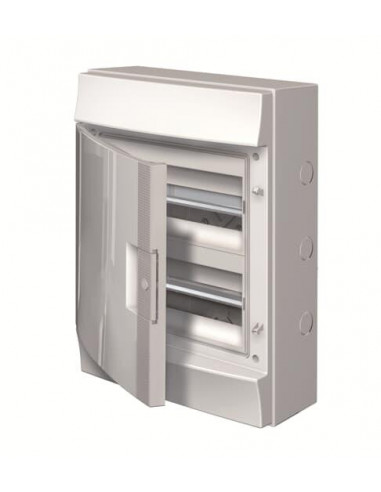 Mistral65H- Coffret Etanche-2R x 12 modules -Porte Opaque-RAL7035-GWT 750°c 1SLM006500A2114 ABB H65P12X210750