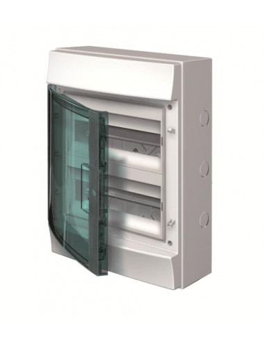 Mistral65H- Coffret Etanche-2R x 12 modules-Porte Transp.-RAL7035-750°c+Borniers 1SLM006501A2214 ABB L629982