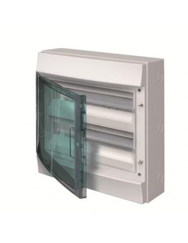 Mistral65H- Coffret Etanche-2R x 18 modules-Porte Transp.-RAL7035-GWT 750°c 1SLM006500A2215 ABB H65P18X220750