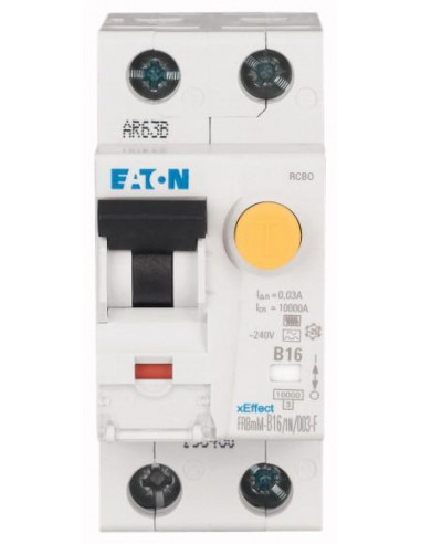 Disjoncteur différentiel 16 A 30 mA C 1p+N type F 000193483 EATON FRBmM-C16/1N/003-F