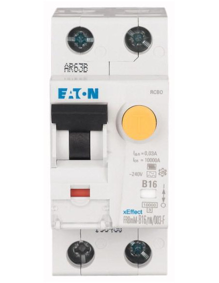 Disjoncteur différentiel 16 A 30 mA C 1p+N type F 000193483 EATON FRBmM-C16/1N/003-F