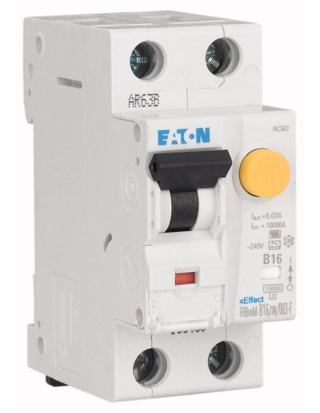 Disjoncteur différentiel 16 A 30 mA C 1p+N type F 000193483 EATON FRBmM-C16/1N/003-F