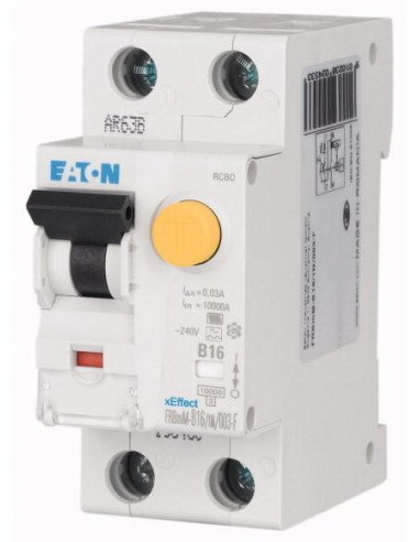 Disjoncteur différentiel 16 A 30 mA C 1p+N type F 000193483 EATON FRBmM-C16/1N/003-F