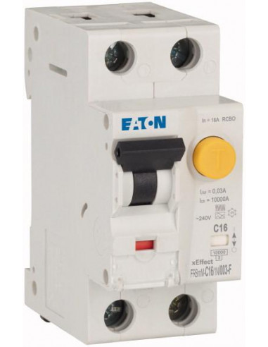 Disjoncteur différentiel 16 A 30 mA C 1p+N type F 000193483 EATON FRBmM-C16/1N/003-F