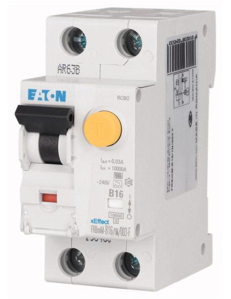 Disjoncteur différentiel 20 A 30 mA C 1p+N type F 000193484 EATON FRBmM-C20/1N/003-F