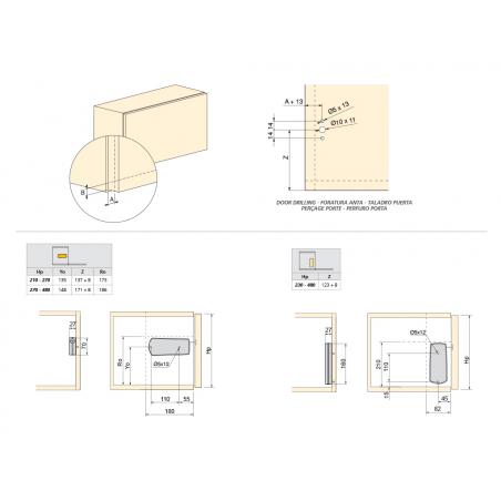 Mécanisme pour portes abattant Microwinch EMUCA 1010621