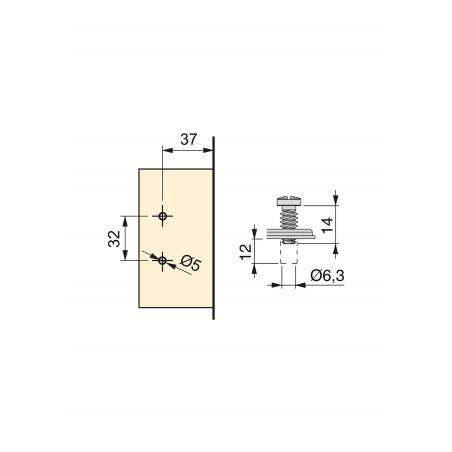 Kit charnière droite X91 avec fermeture amortie et embase EMUCA 1011607