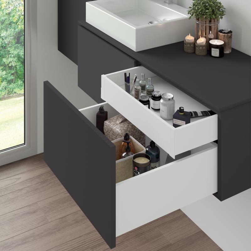 Kit de tiroir pour cuisine et salle de bain Vertex de hauteur 93 mm avec panneaux incluses. EMUCA 3173112