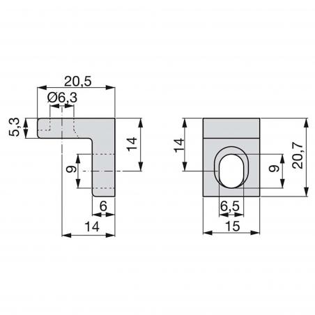 Ã‰querre d'assemblage pour meubles 20.5 x 20.7 mm EMUCA 4020907