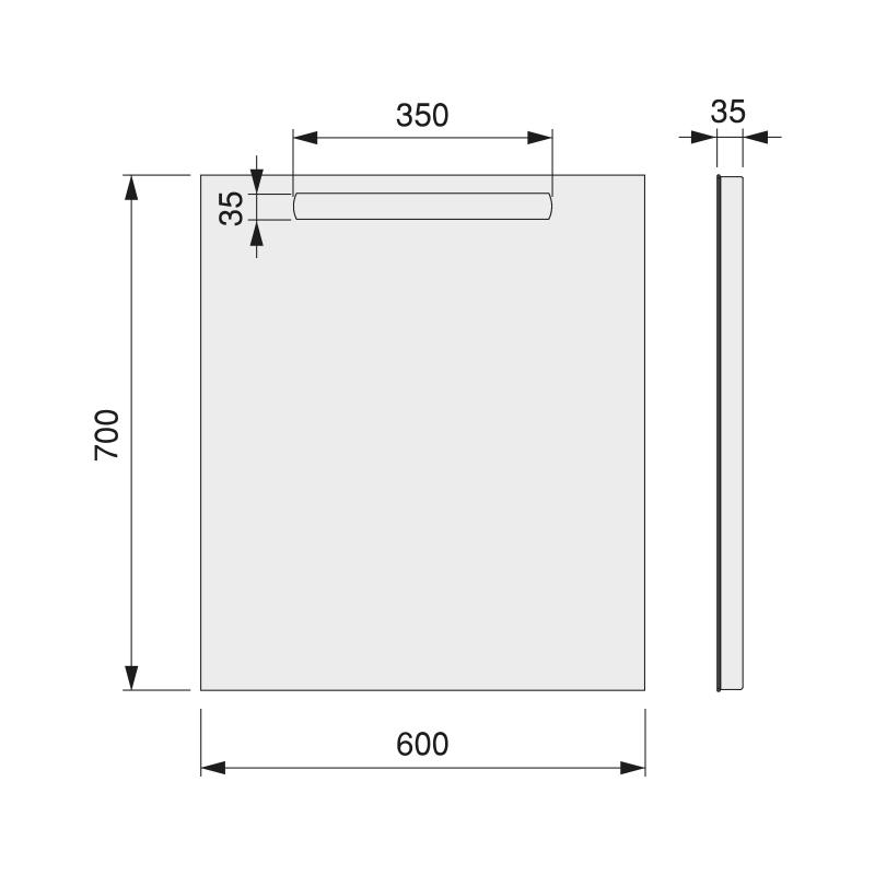 Miroir de salle de bain Pegasus avec éclairage frontal LED (AC 230V 50Hz) EMUCA 5148120