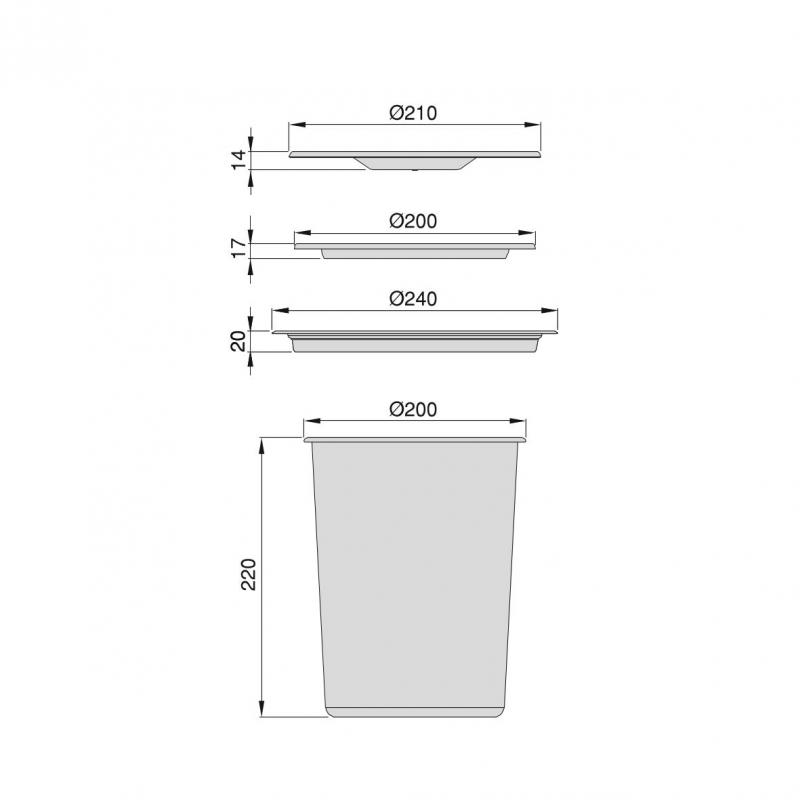 Poubelle encastrable Recycle pour plan de travail de cuisine EMUCA 8199665